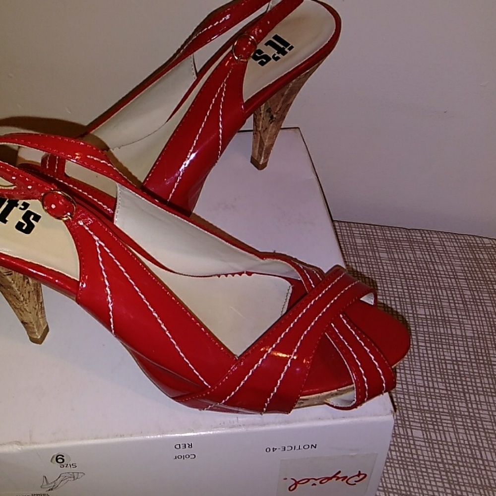 Red Sling back Heels
